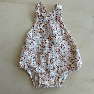 Rylee + Cru Floral Diaper Cover in Cream and Brown